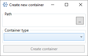 Menu Create New Container